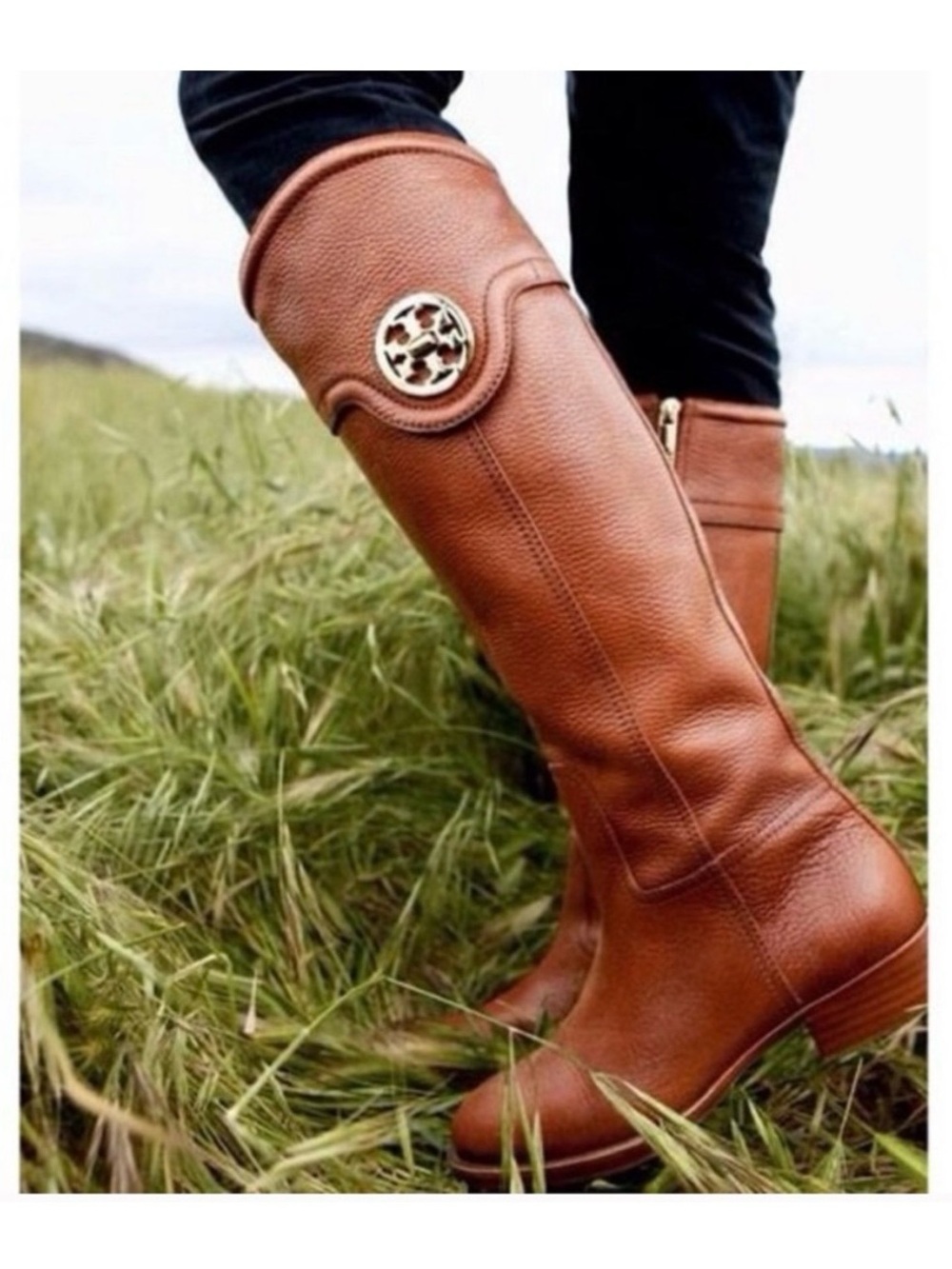 Tory Burch Selma Leather Riding Boots